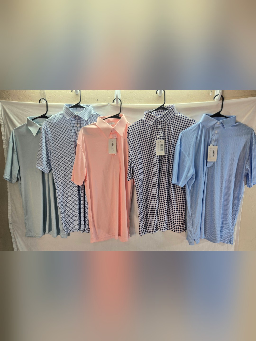Lot Of 5 Collars & Co Men's Size Large Polo Dress Shirts Nwt & Nwot